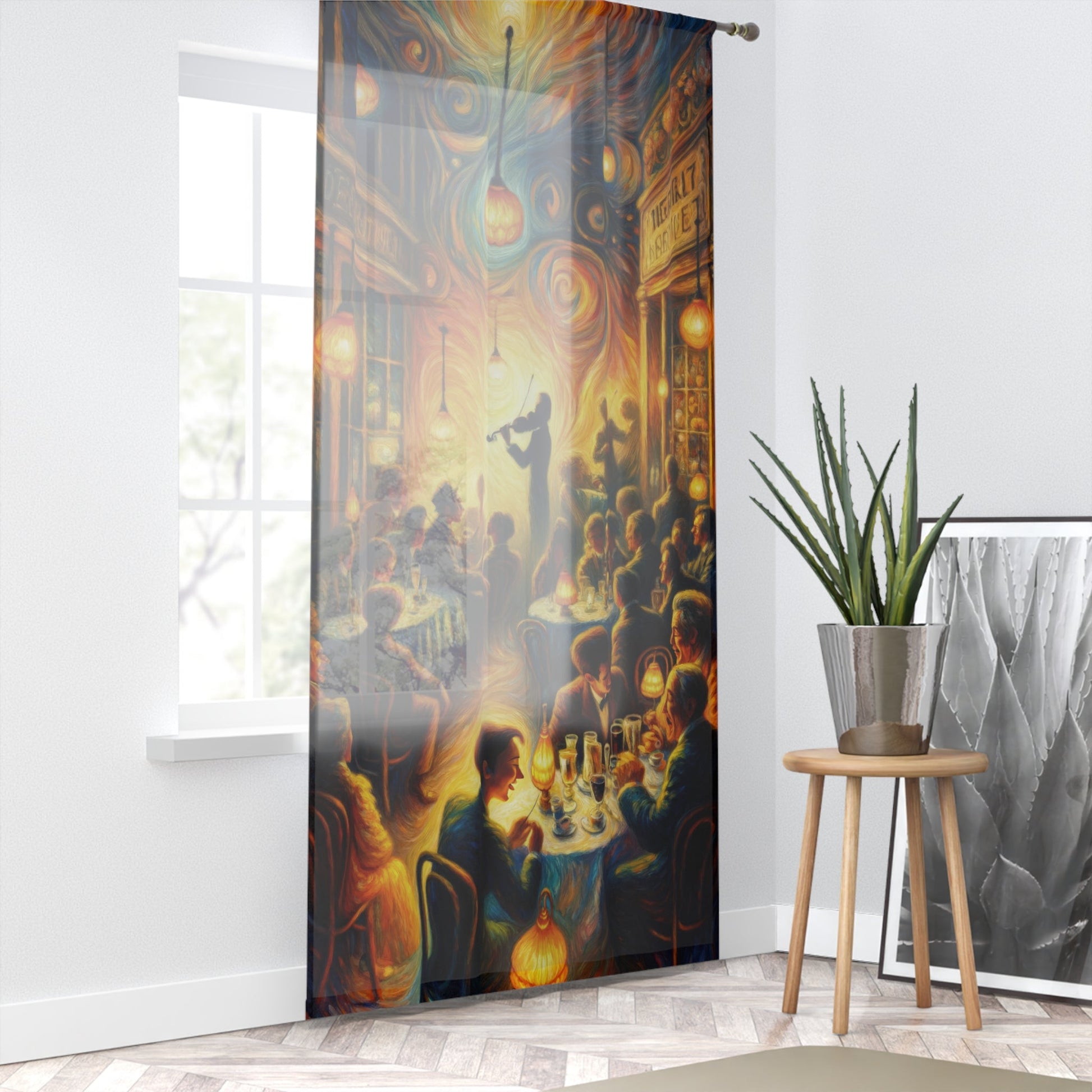 Bistro Emotive Entry Window Curtain - ATUH.ART