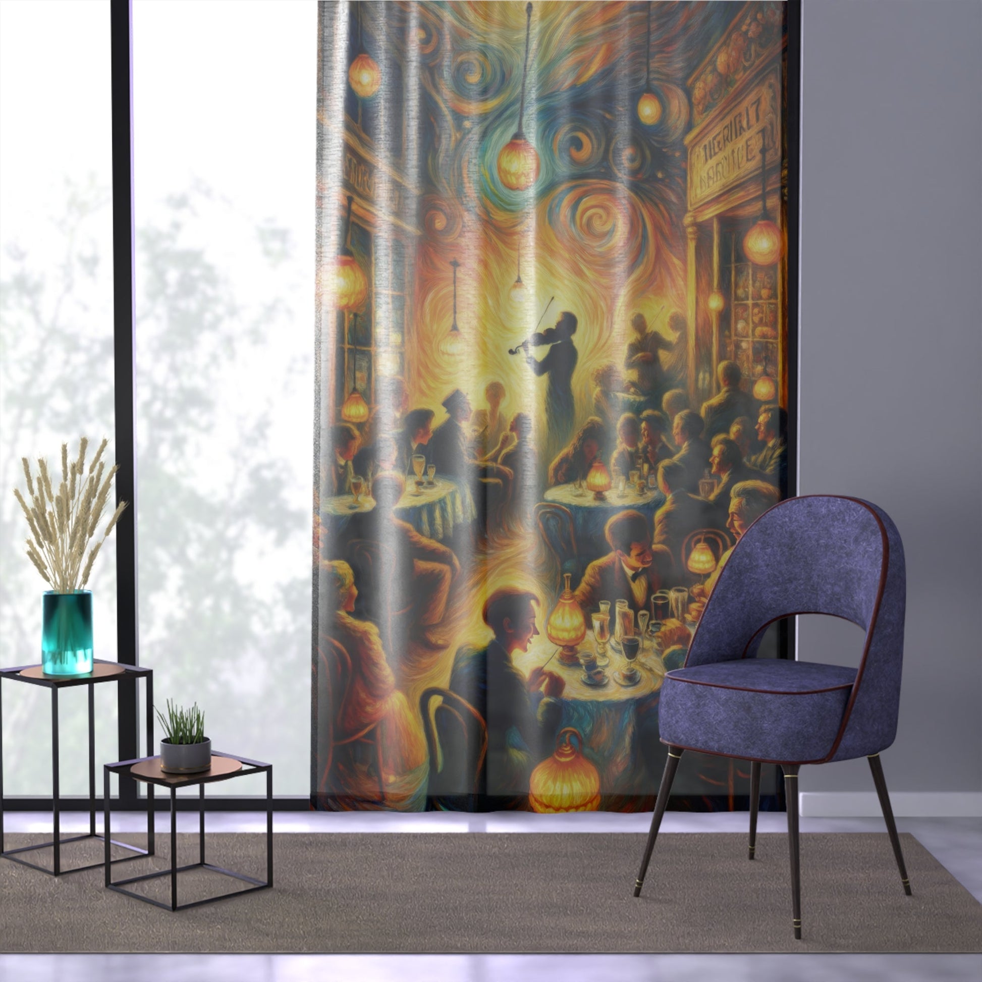 Bistro Emotive Entry Window Curtain - ATUH.ART