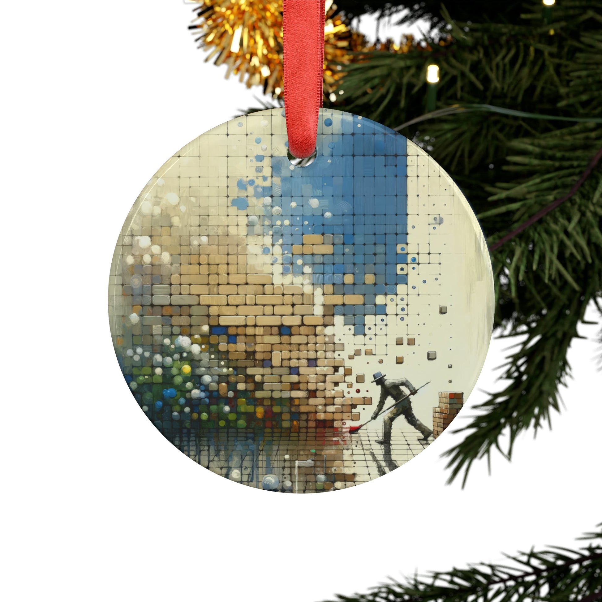 Change Tachism Everyday Acrylic Ornament with Ribbon - ATUH.ART