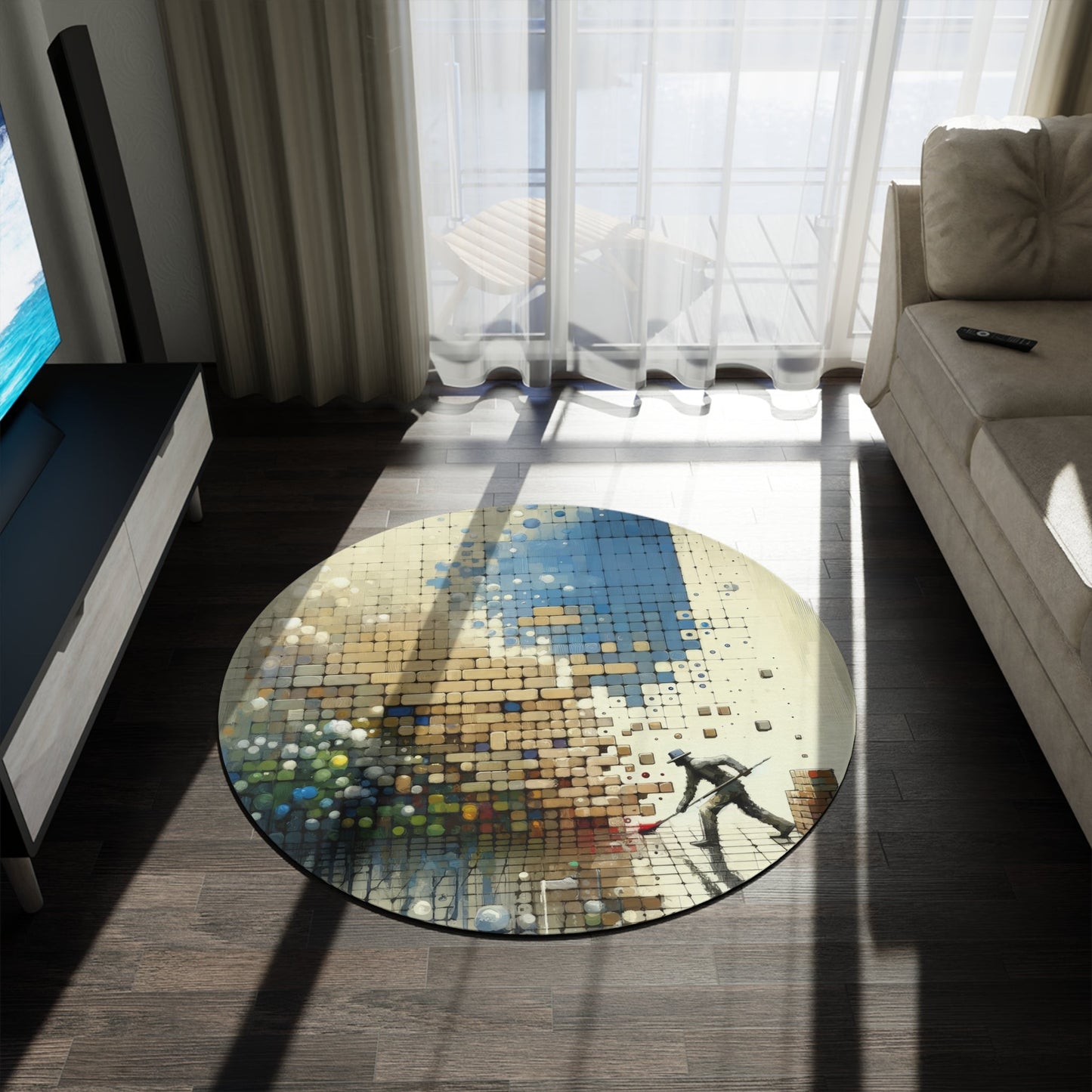 Change Tachism Everyday Round Rug - ATUH.ART