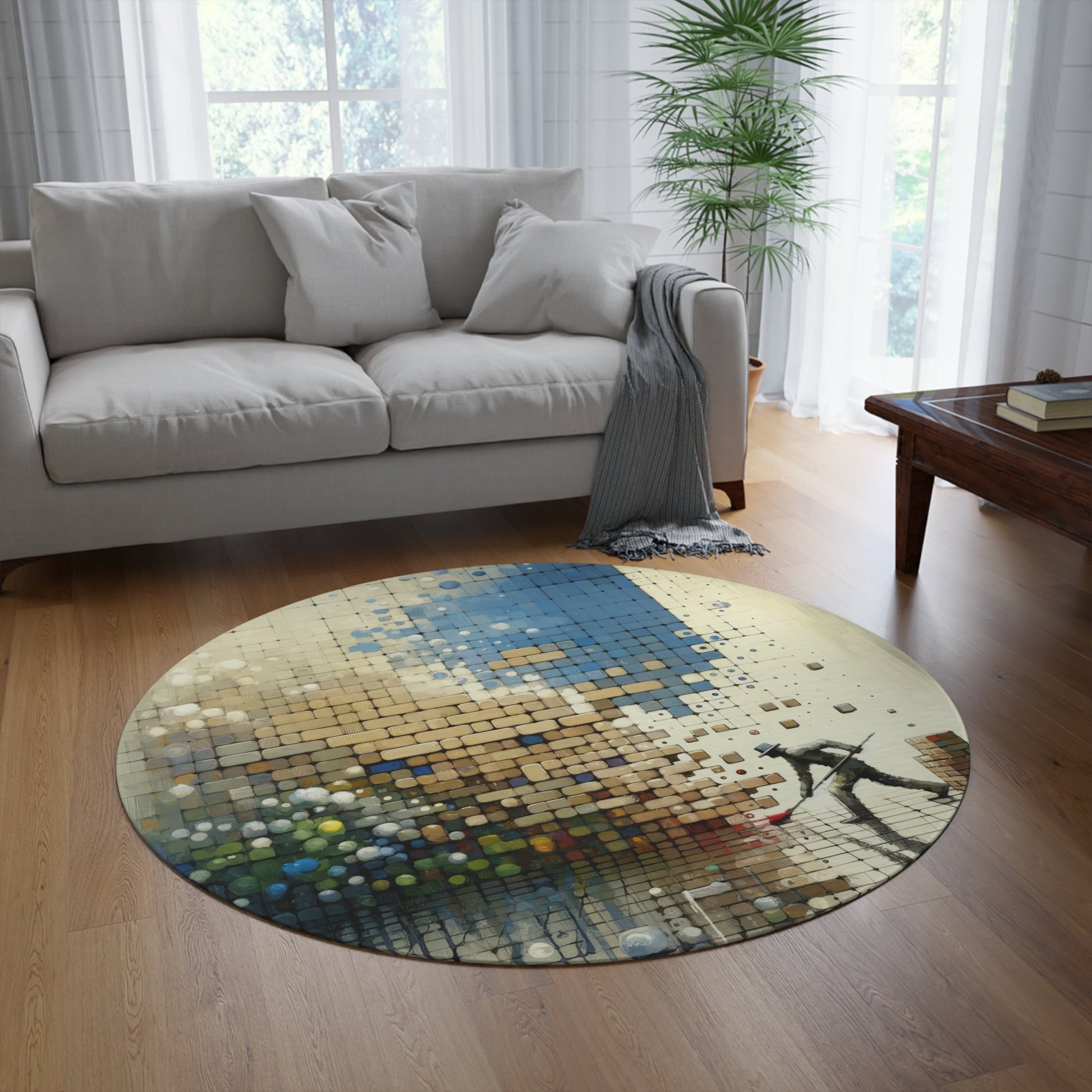 Change Tachism Everyday Round Rug - ATUH.ART