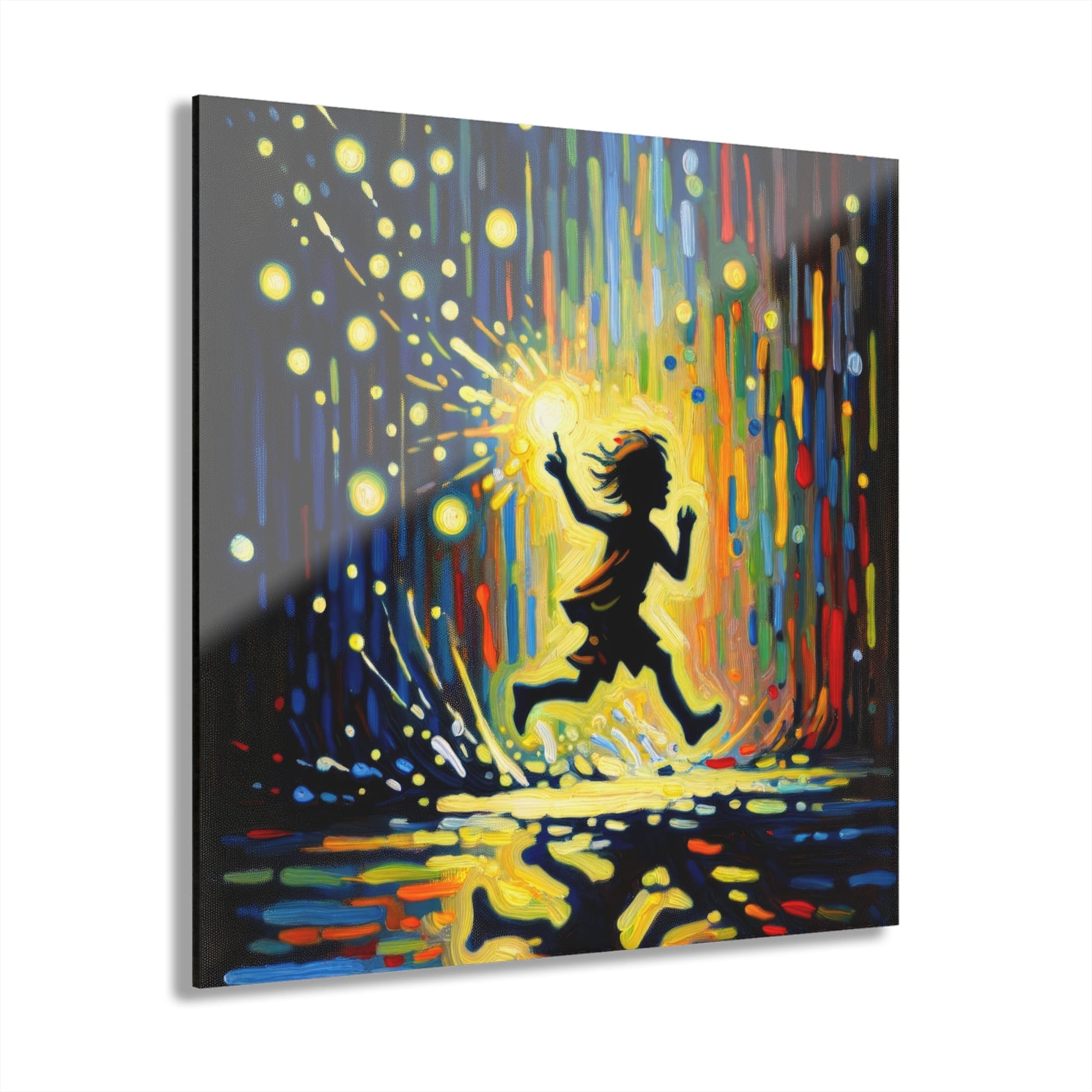 Child Firefly Chase Acrylic Prints (French Cleat Hanging) - ATUH.ART