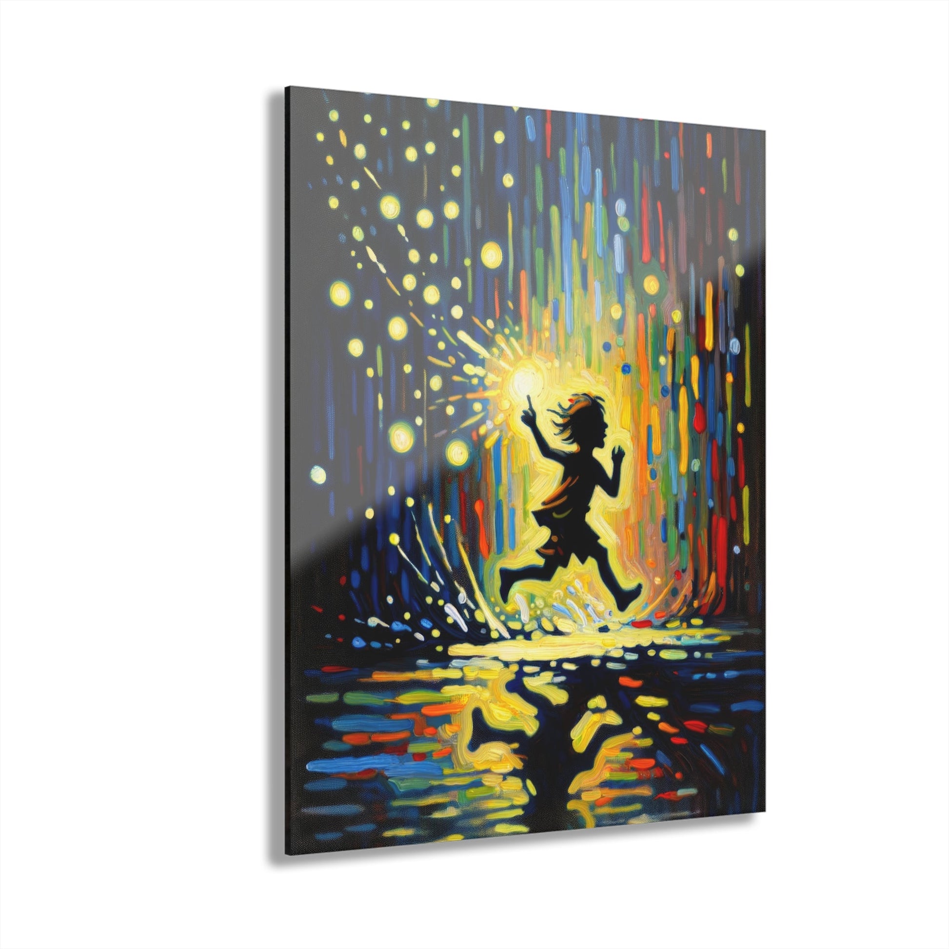 Child Firefly Chase Acrylic Prints (French Cleat Hanging) - ATUH.ART