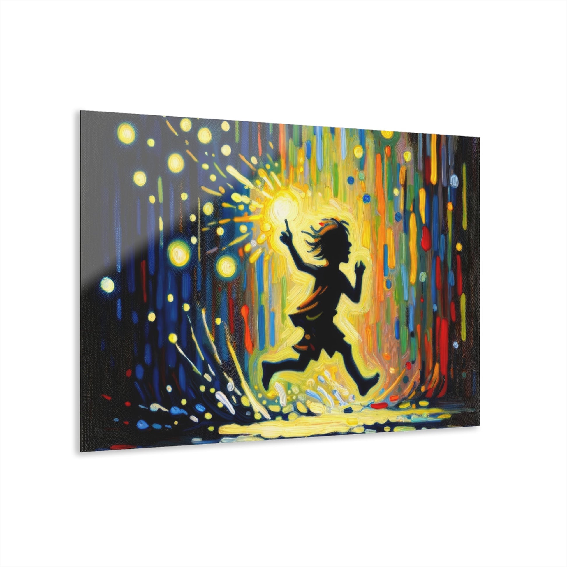 Child Firefly Chase Acrylic Prints (French Cleat Hanging) - ATUH.ART