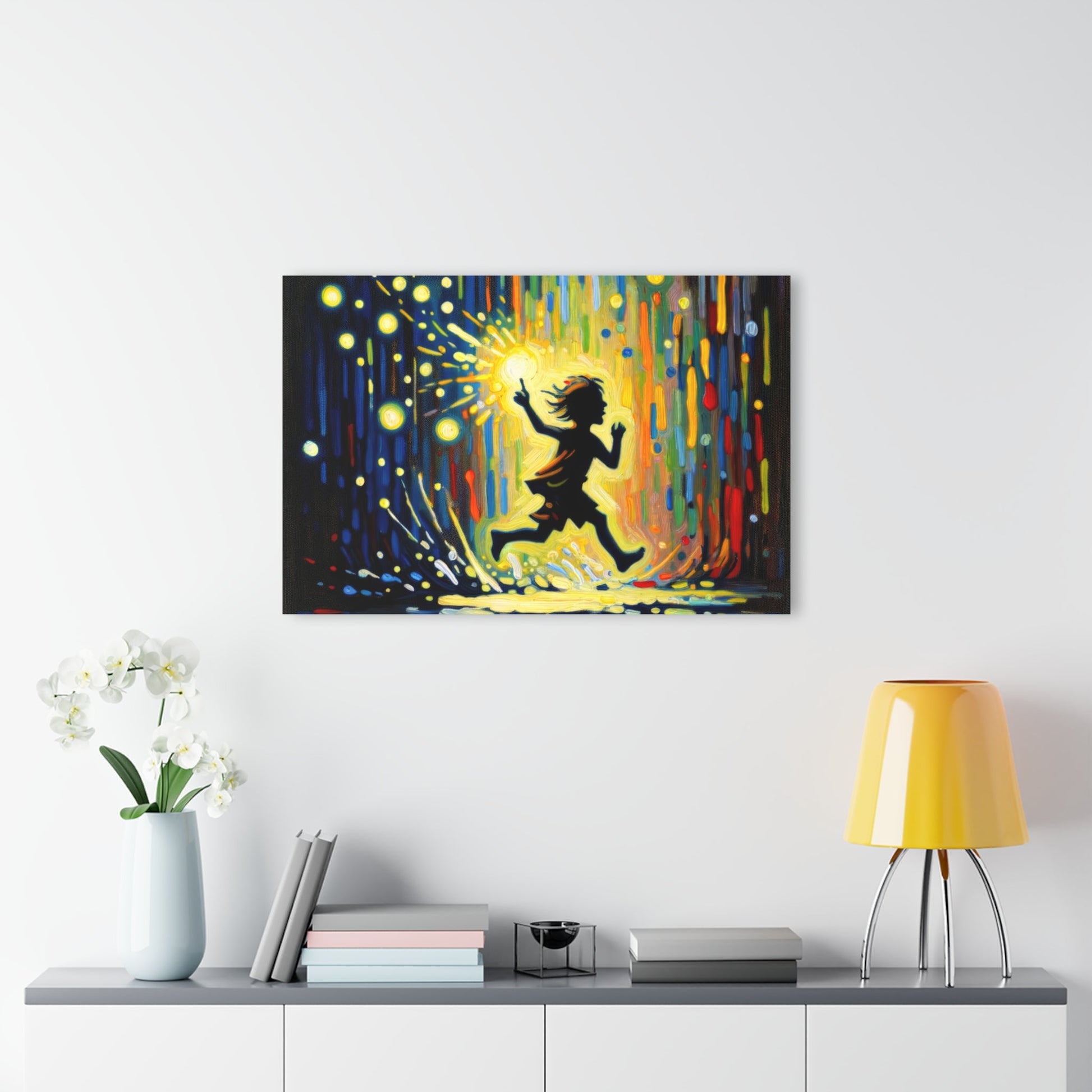 Child Firefly Chase Acrylic Prints (French Cleat Hanging) - ATUH.ART