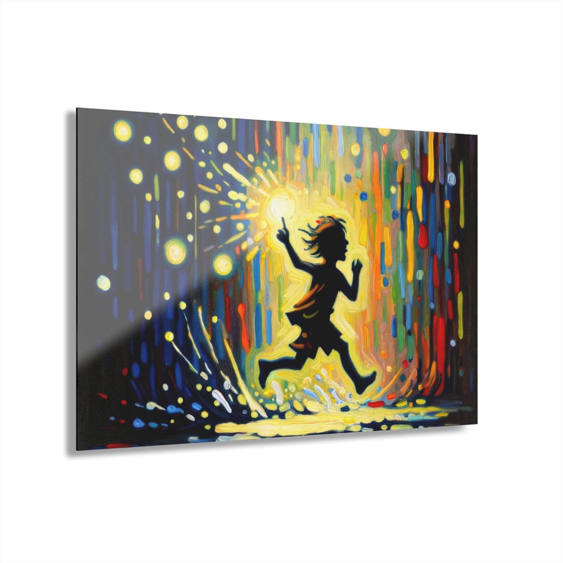Child Firefly Chase Acrylic Prints (French Cleat Hanging) - ATUH.ART