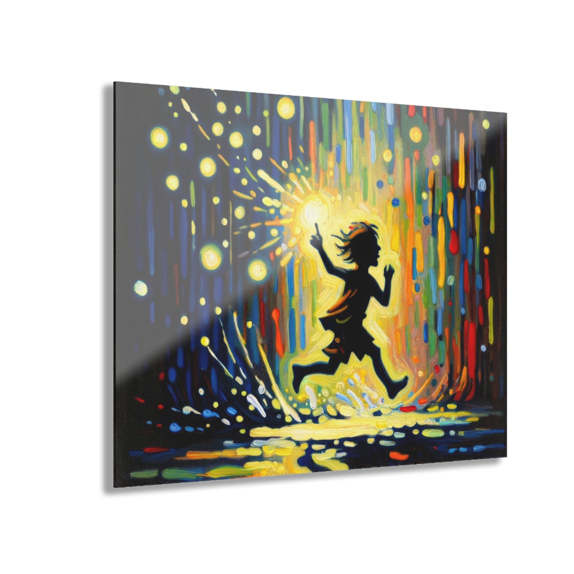 Child Firefly Chase Acrylic Prints (French Cleat Hanging) - ATUH.ART
