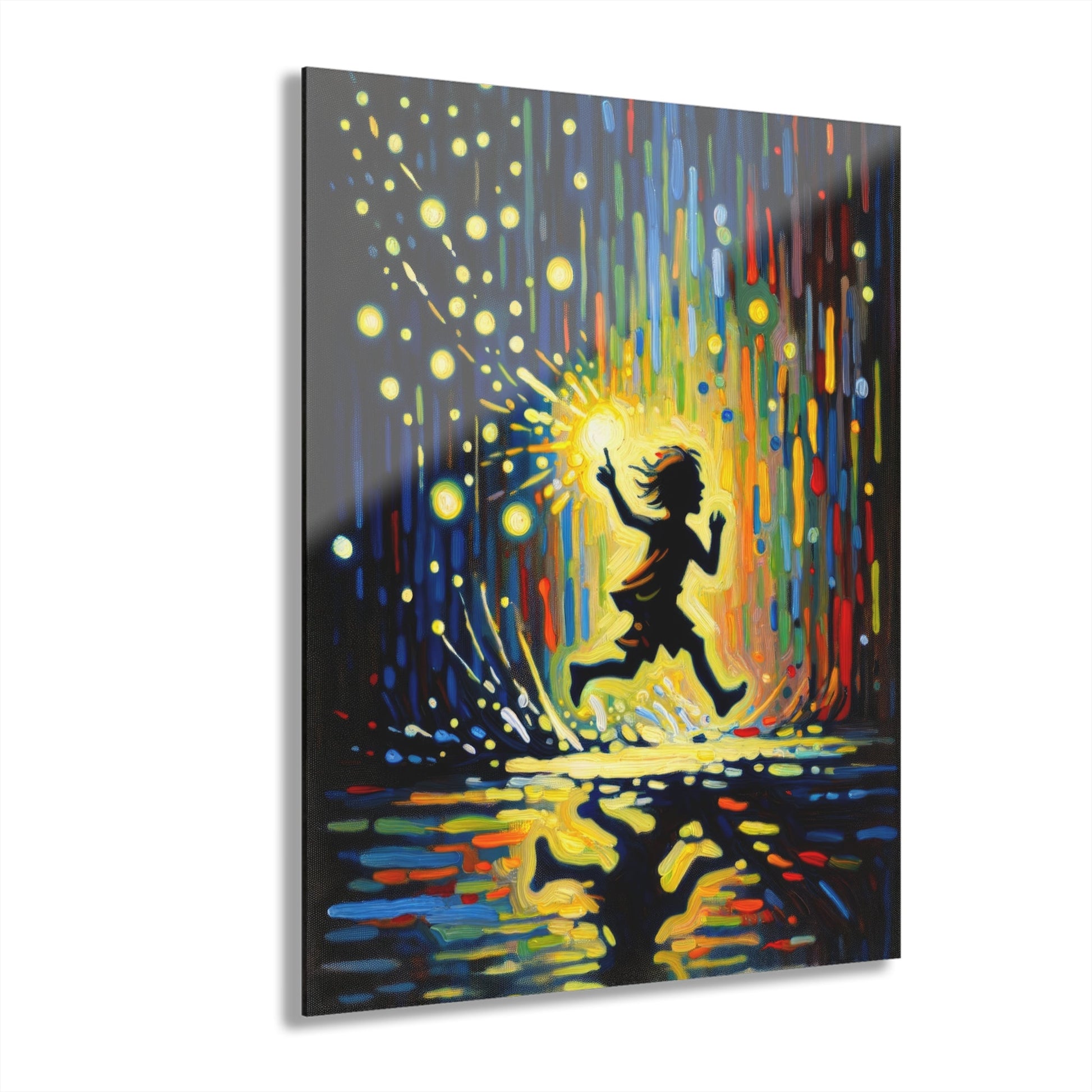 Child Firefly Chase Acrylic Prints (French Cleat Hanging) - ATUH.ART