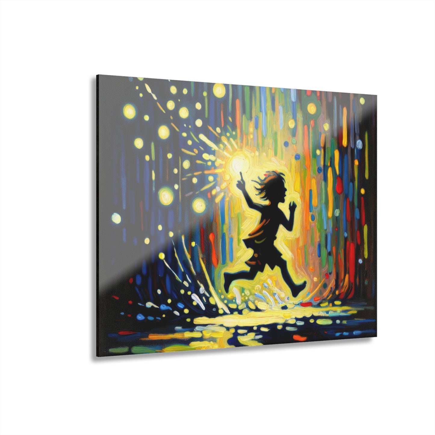 Child Firefly Chase Acrylic Prints (French Cleat Hanging) - ATUH.ART