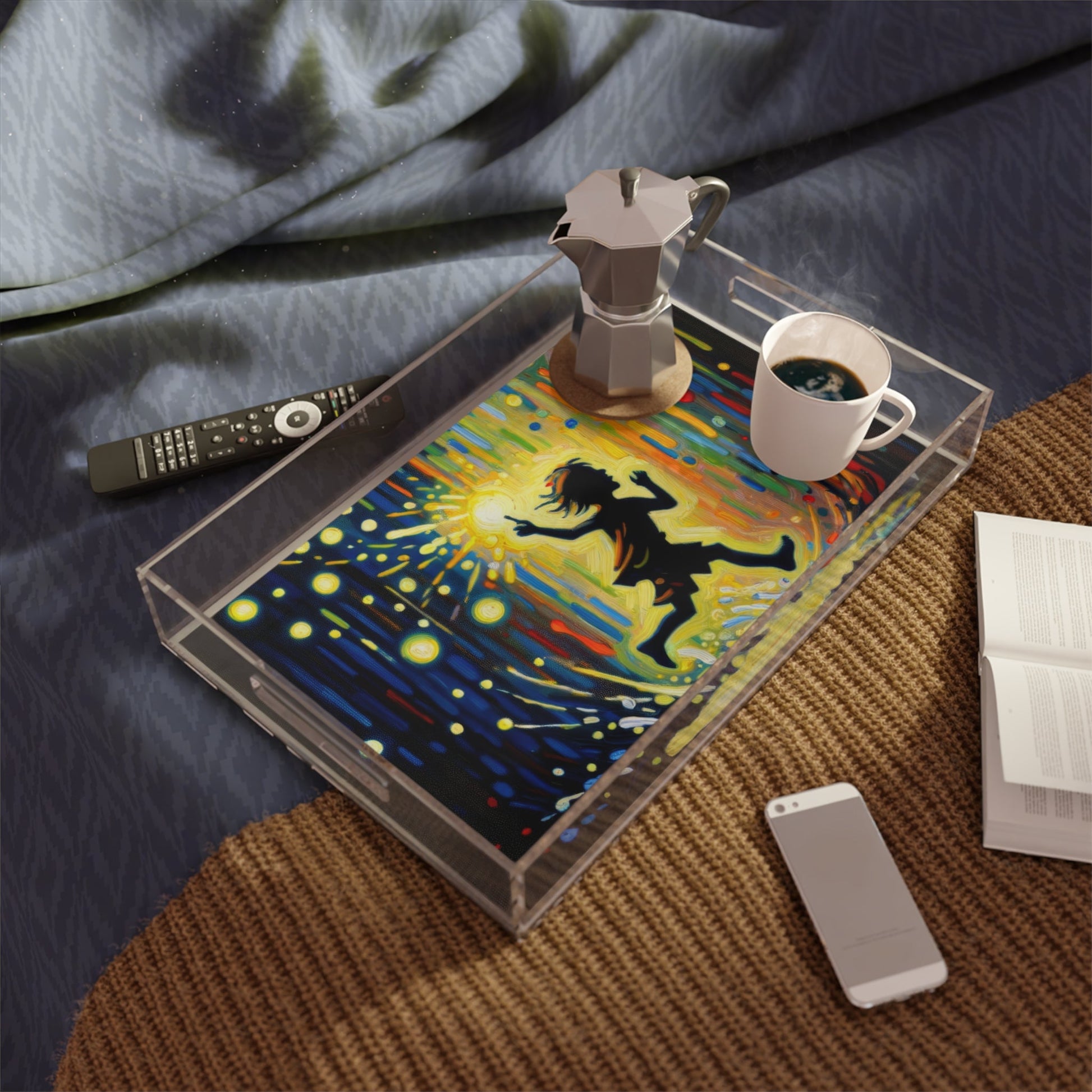 Child Firefly Chase Acrylic Serving Tray - ATUH.ART