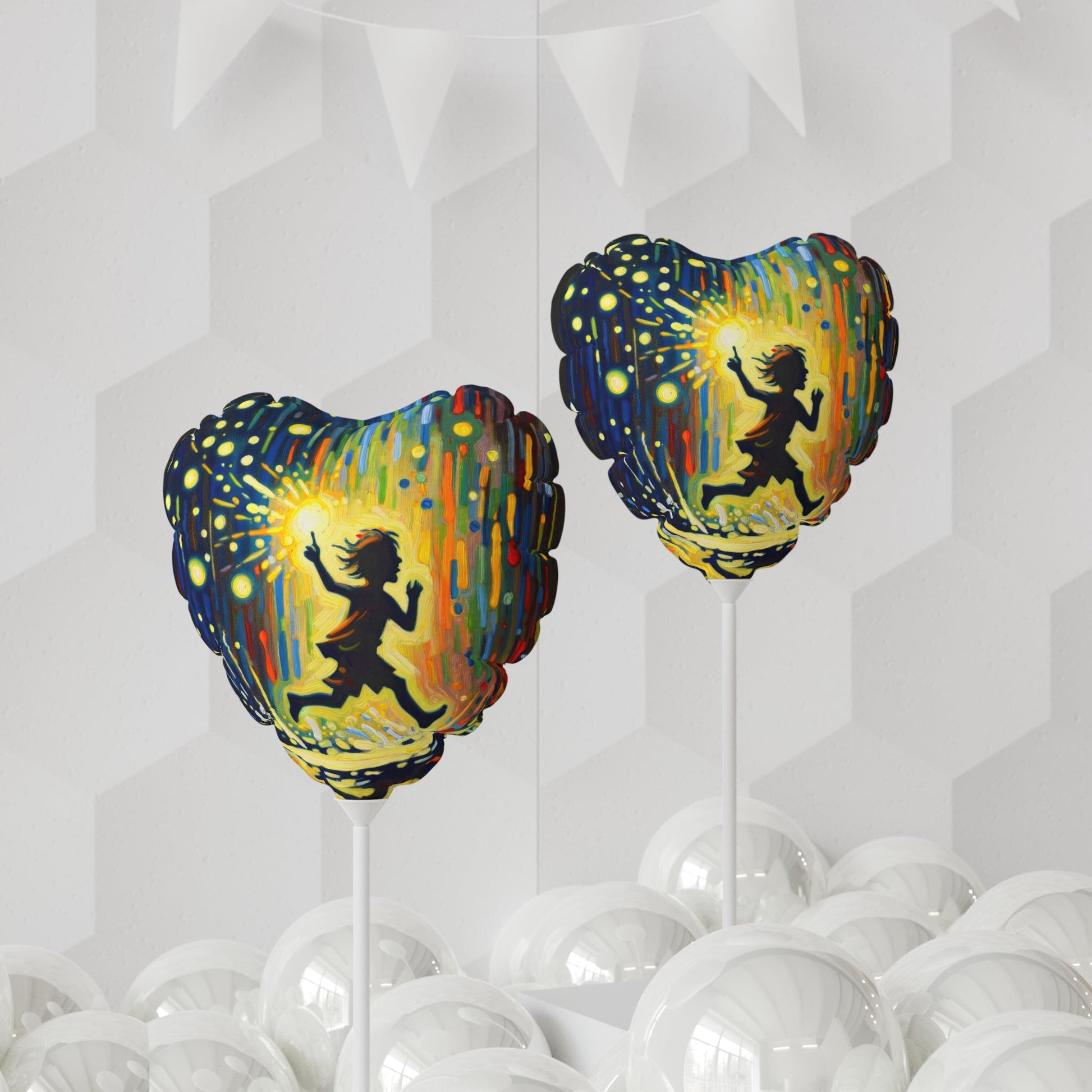 Child Firefly Chase Balloon (Round and Heart-shaped), 11" - ATUH.ART