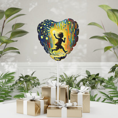 Child Firefly Chase Balloon (Round and Heart-shaped), 11" - ATUH.ART