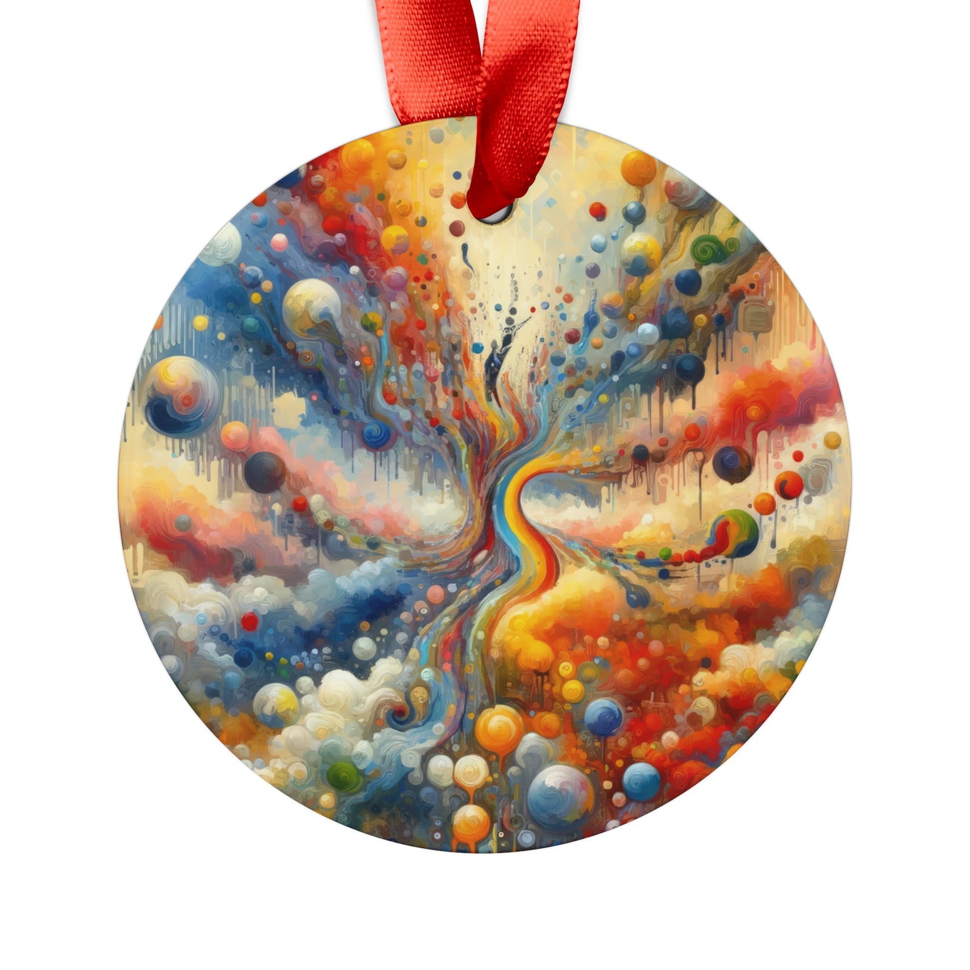 Choices Tachism Canvas Acrylic Ornament with Ribbon - ATUH.ART
