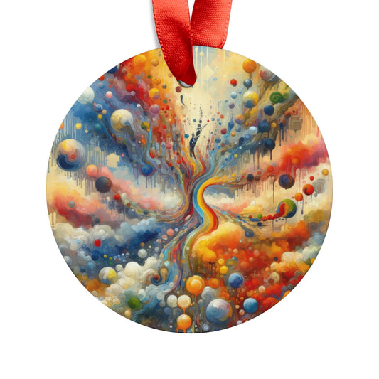 Choices Tachism Canvas Acrylic Ornament with Ribbon - ATUH.ART