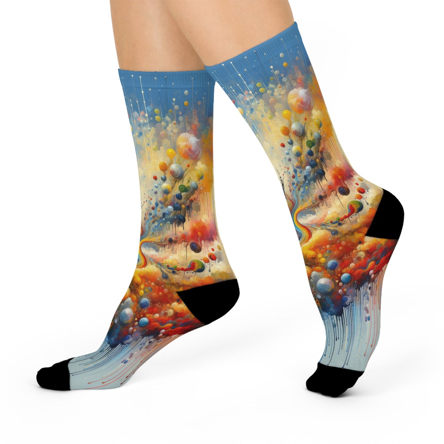 Choices Tachism Canvas Cushioned Crew Socks - ATUH.ART