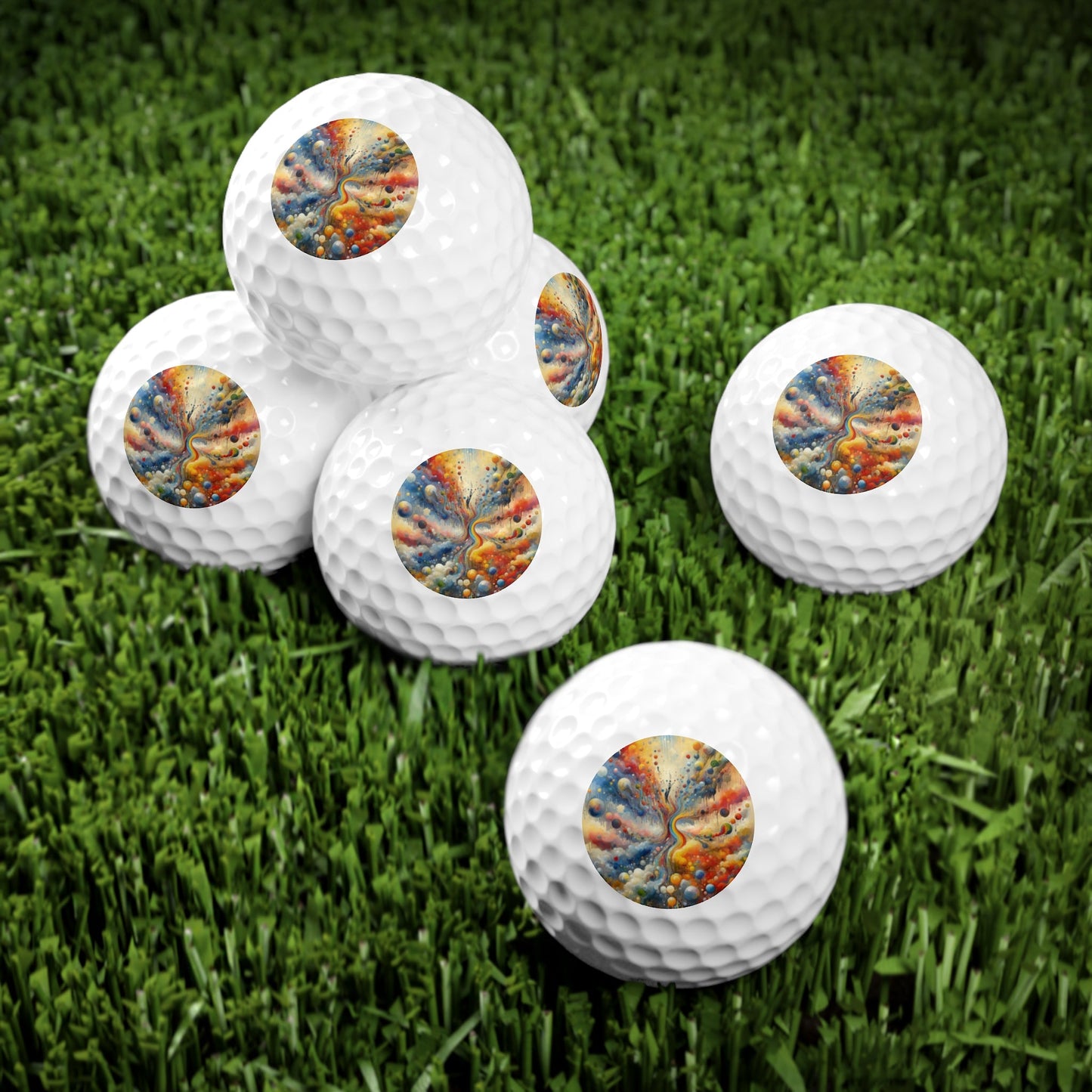 Choices Tachism Canvas Golf Balls, 6pcs - ATUH.ART
