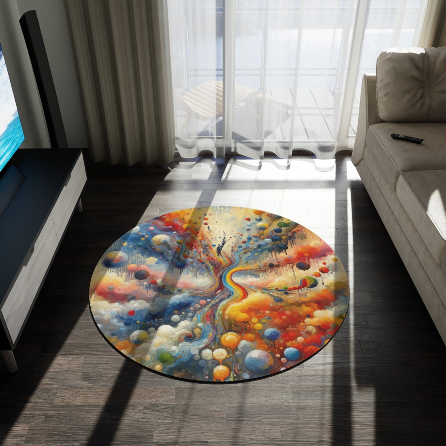 Choices Tachism Canvas Round Rug - ATUH.ART
