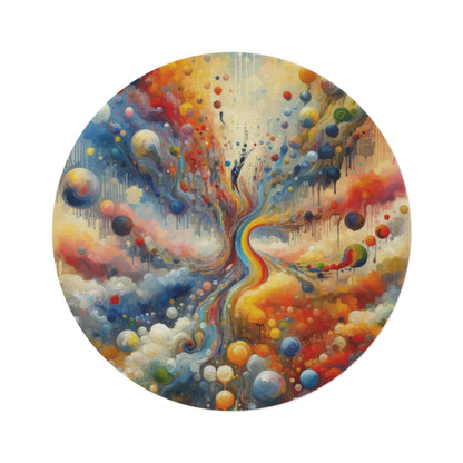 Choices Tachism Canvas Round Rug - ATUH.ART