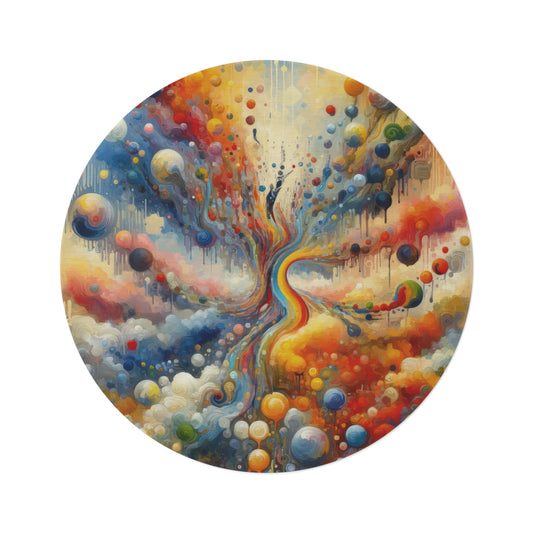 Choices Tachism Canvas Round Rug - ATUH.ART