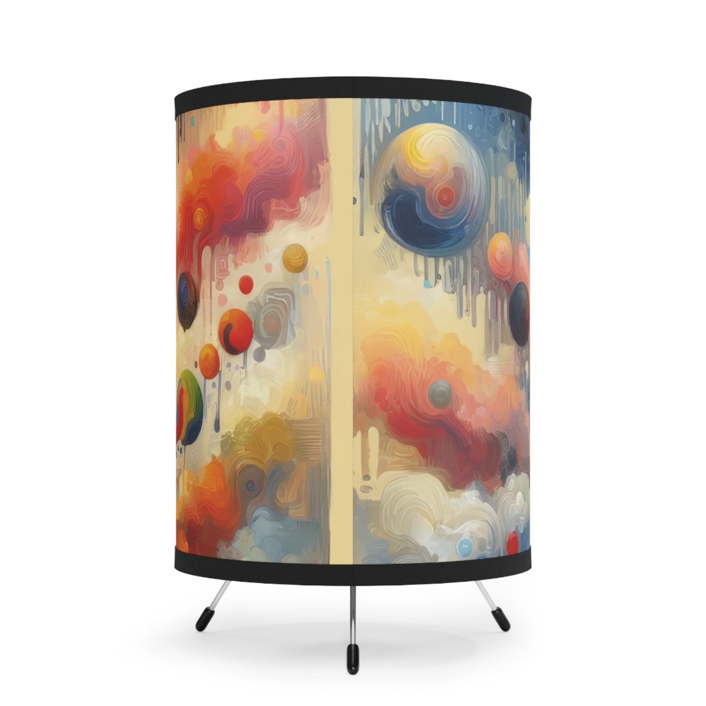 Choices Tachism Canvas Tripod Lamp with High-Res Printed Shade, US\CA plug - ATUH.ART