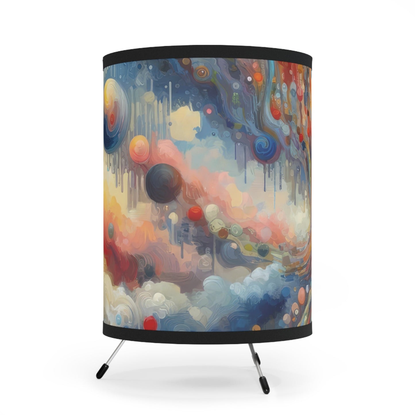 Choices Tachism Canvas Tripod Lamp with High-Res Printed Shade, US\CA plug - ATUH.ART