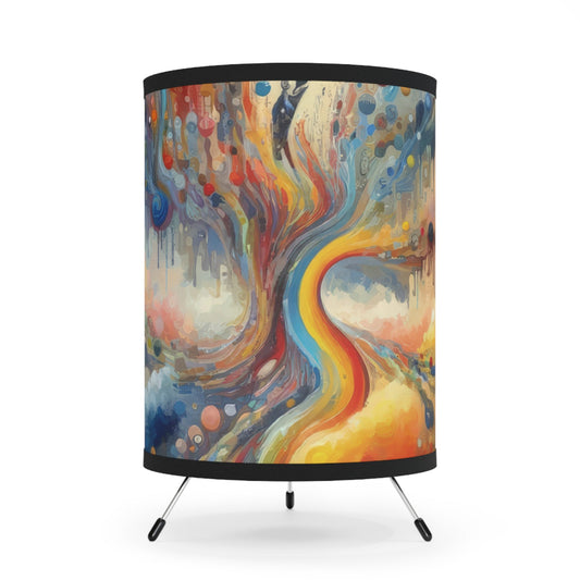 Choices Tachism Canvas Tripod Lamp with High-Res Printed Shade, US\CA plug - ATUH.ART