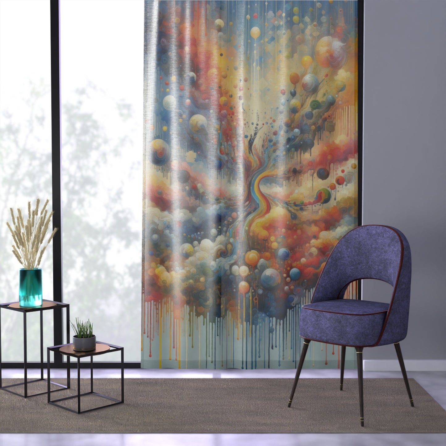 Choices Tachism Canvas Window Curtain - ATUH.ART