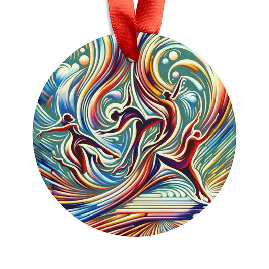 Choreographic Mindful Tachism Acrylic Ornament with Ribbon - ATUH.ART