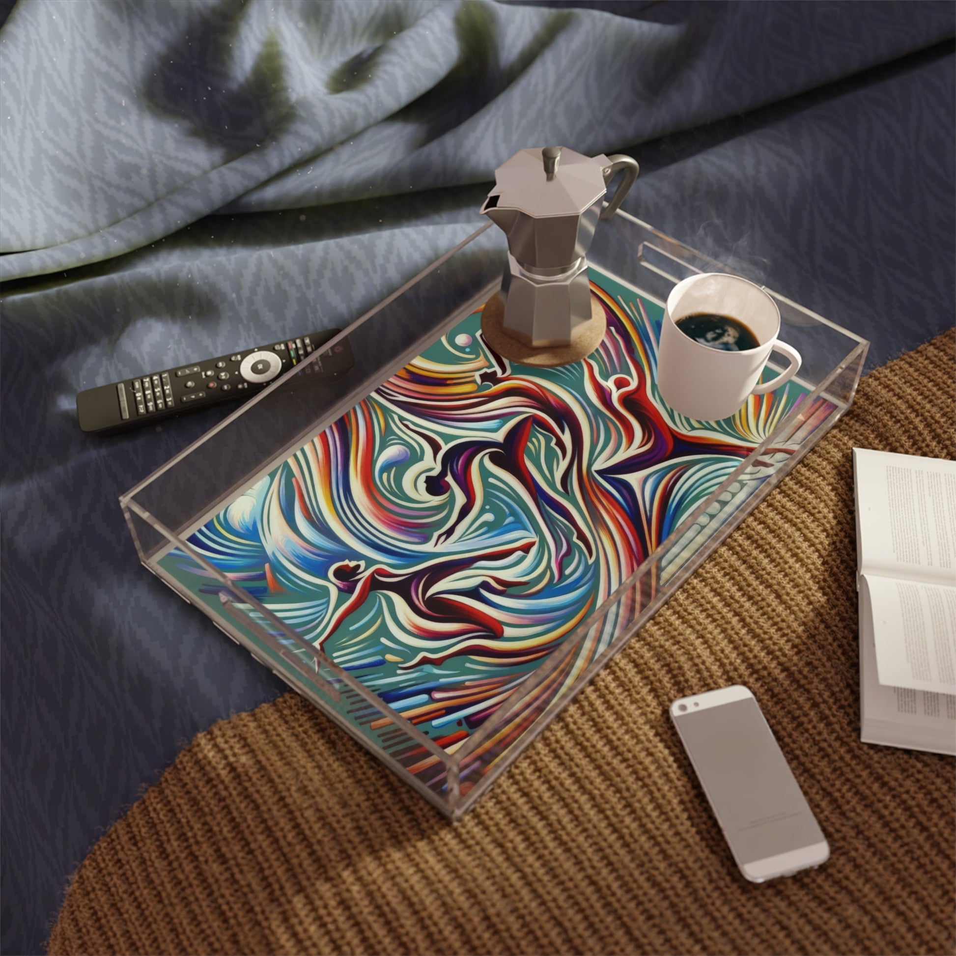 Choreographic Mindful Tachism Acrylic Serving Tray - ATUH.ART