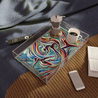 Choreographic Mindful Tachism Acrylic Serving Tray - ATUH.ART