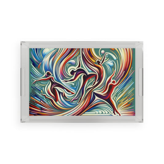 Choreographic Mindful Tachism Acrylic Serving Tray - ATUH.ART