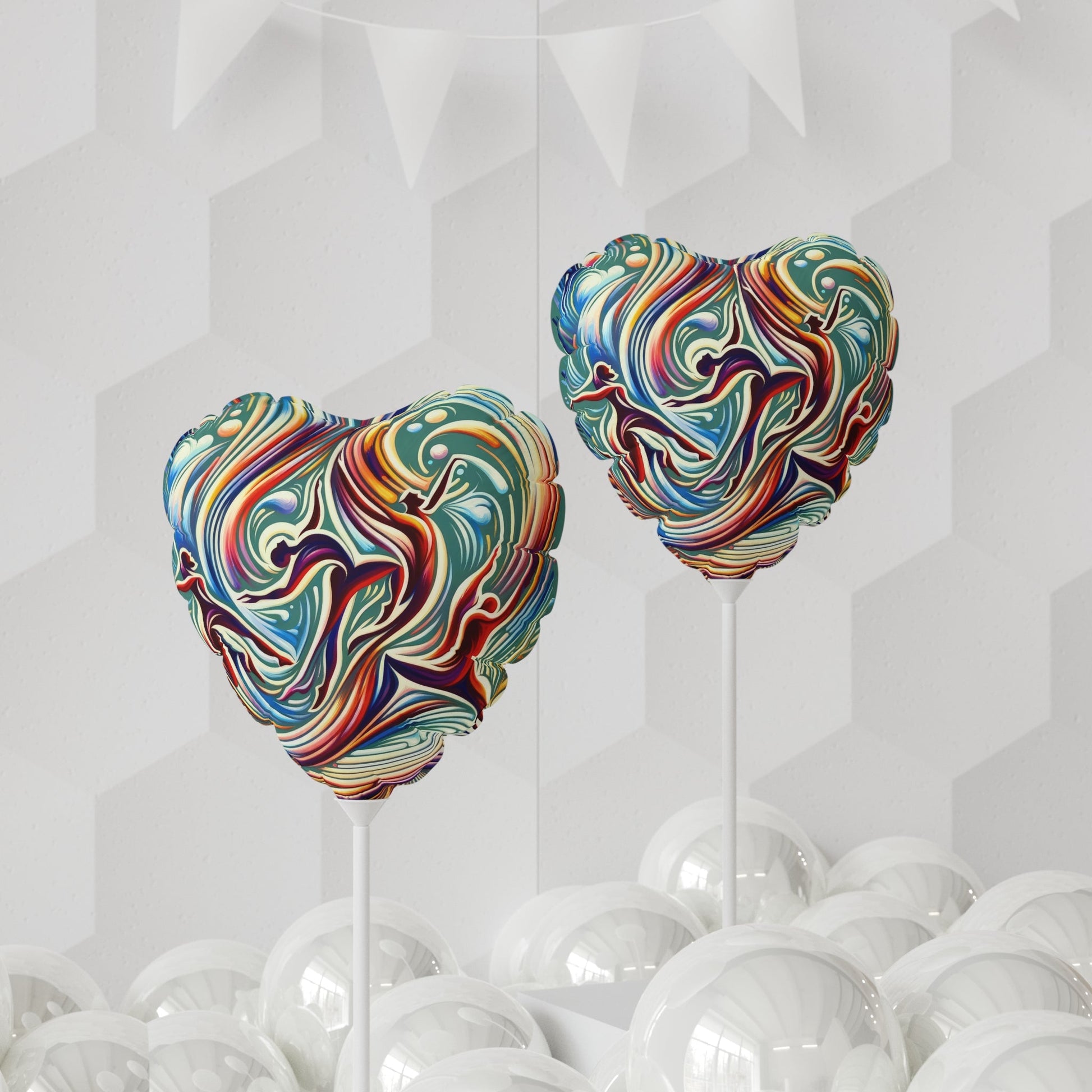 Choreographic Mindful Tachism Balloon (Round and Heart-shaped), 11" - ATUH.ART