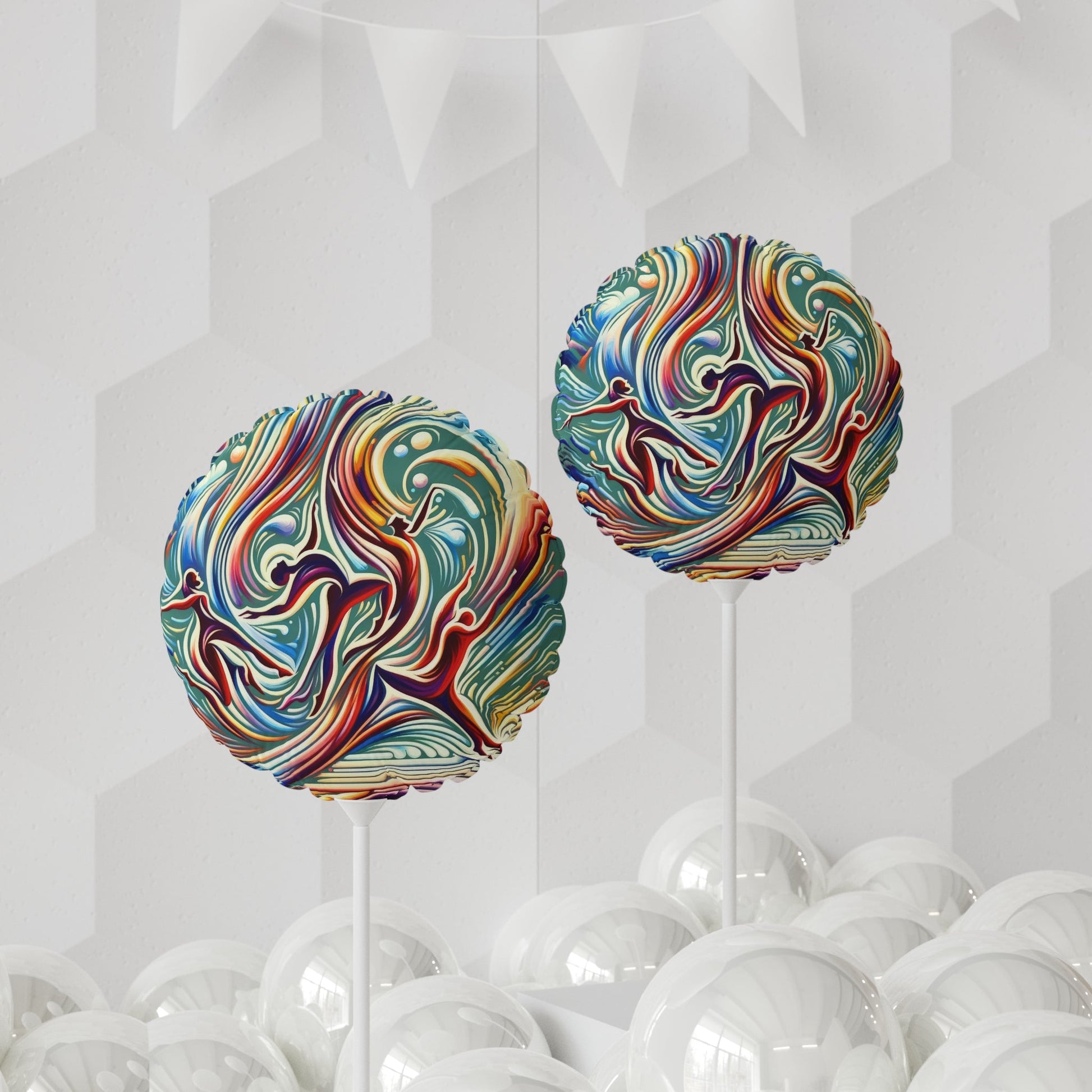 Choreographic Mindful Tachism Balloon (Round and Heart-shaped), 11" - ATUH.ART