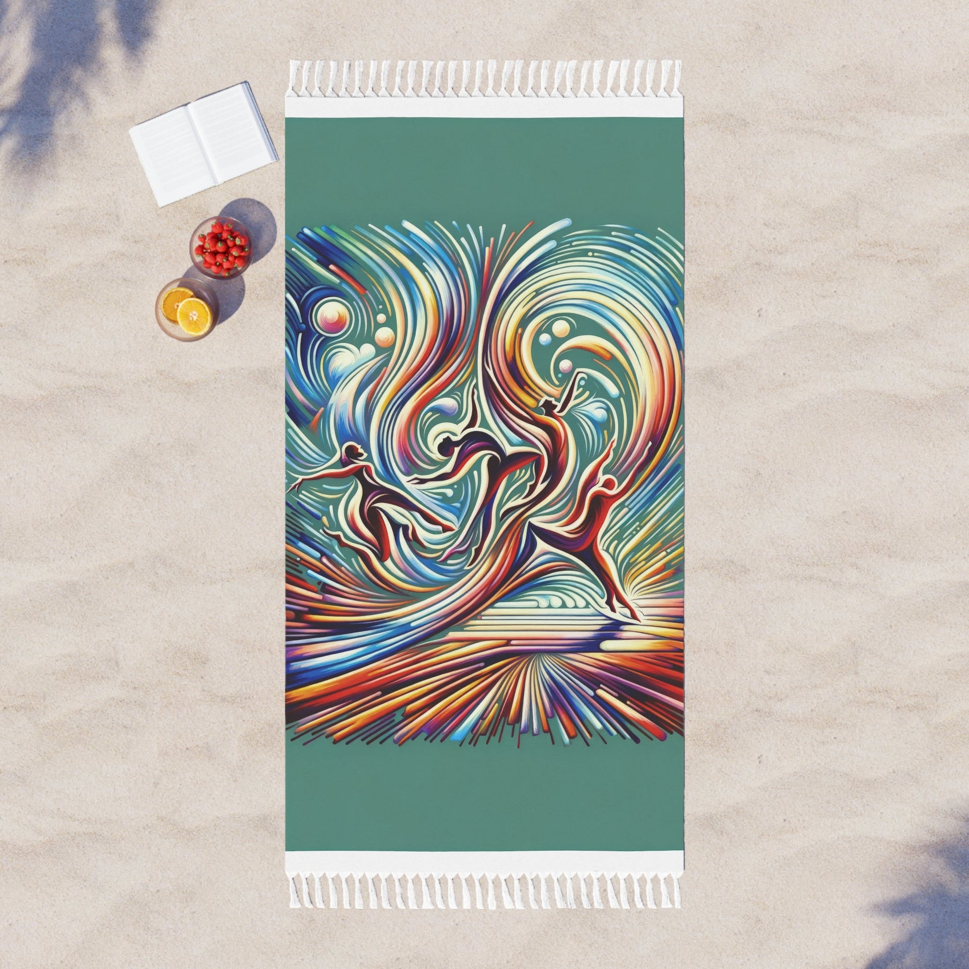 Choreographic Mindful Tachism Boho Beach Cloth - ATUH.ART