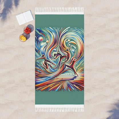 Choreographic Mindful Tachism Boho Beach Cloth - ATUH.ART