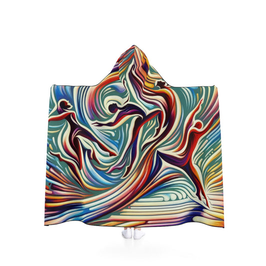 Choreographic Mindful Tachism Hooded Blanket - ATUH.ART