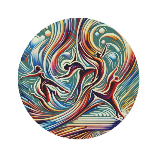 Choreographic Mindful Tachism Round Rug - ATUH.ART