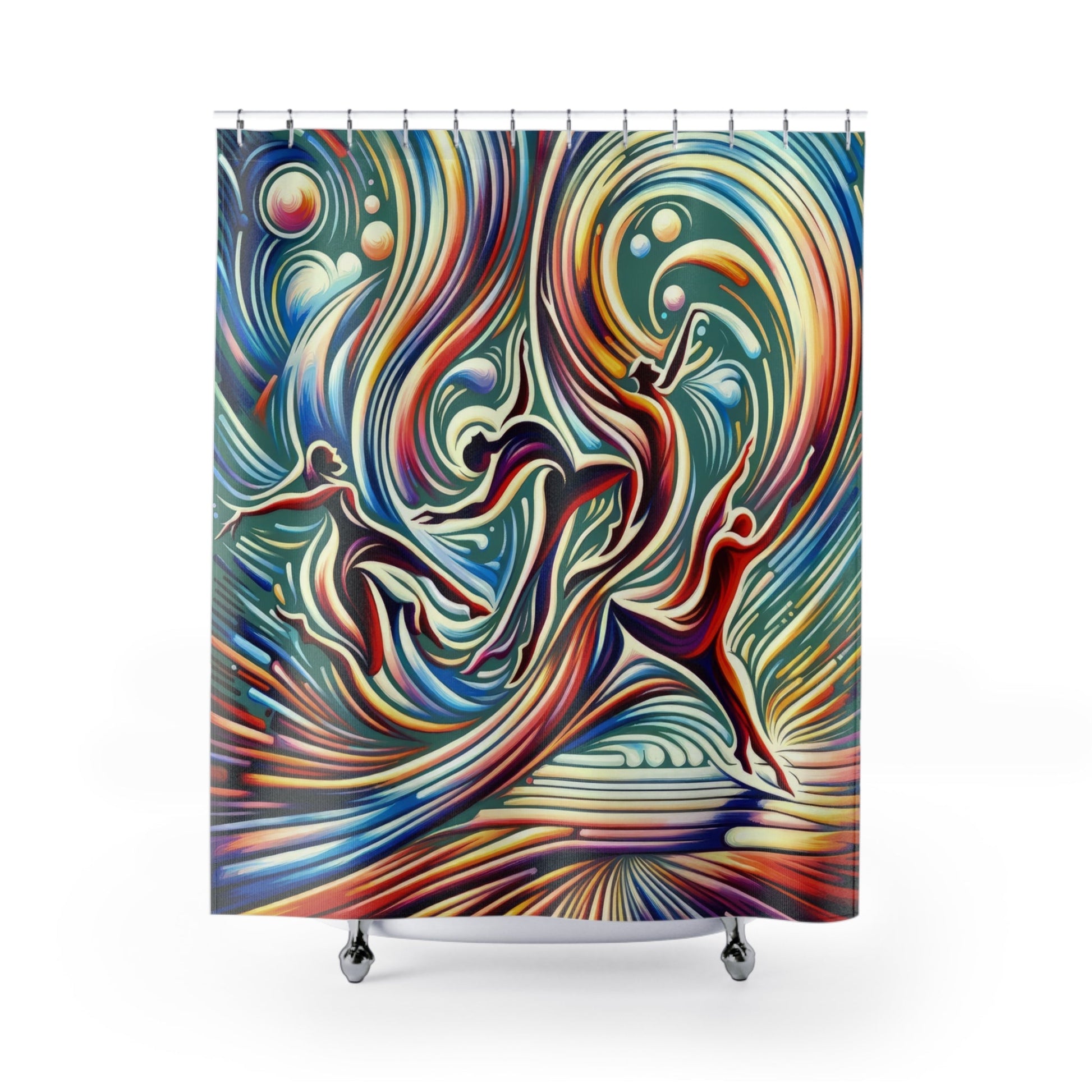 Choreographic Mindful Tachism Shower Curtains - ATUH.ART