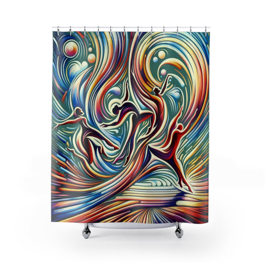 Choreographic Mindful Tachism Shower Curtains - ATUH.ART