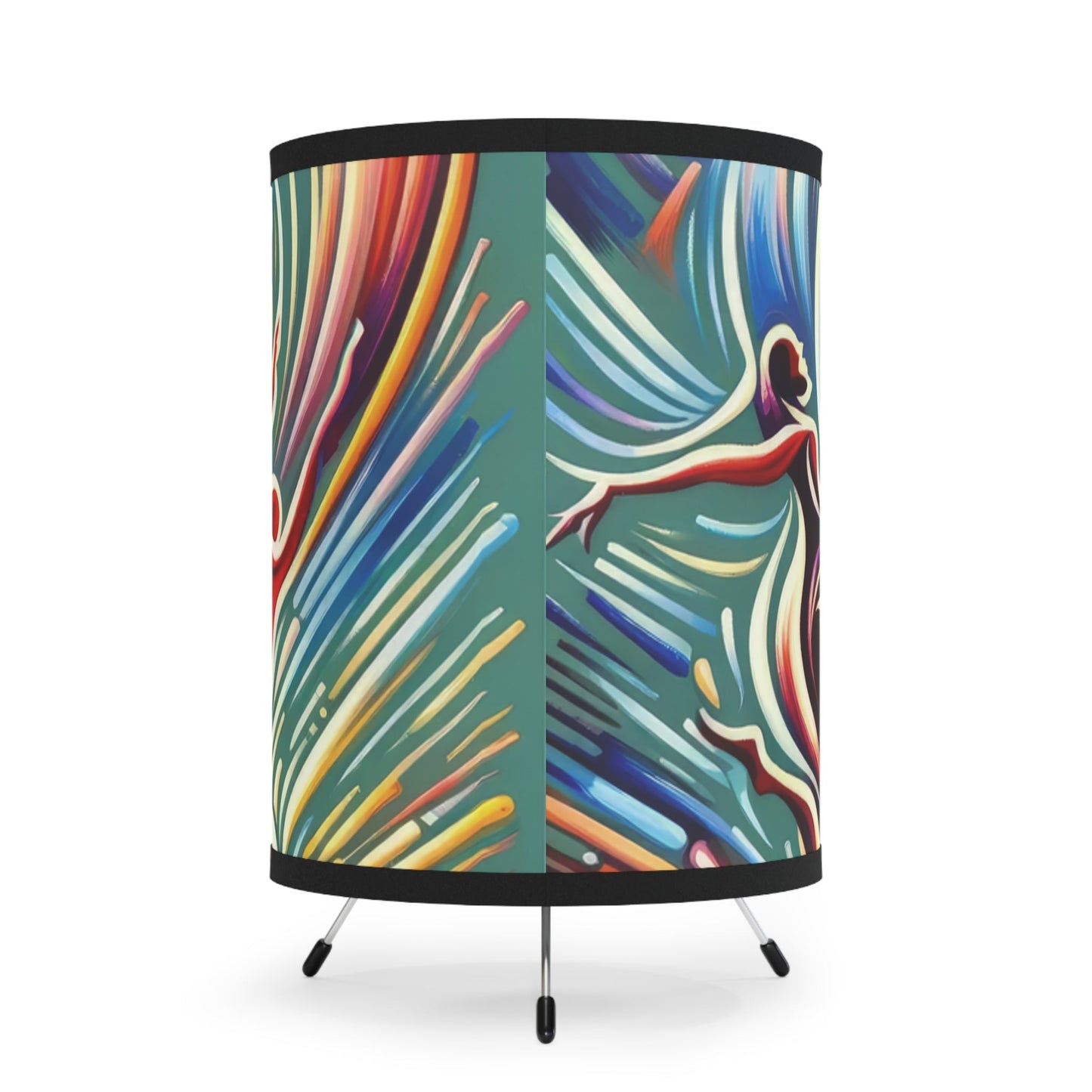 Choreographic Mindful Tachism Tripod Lamp with High-Res Printed Shade, US\CA plug - ATUH.ART