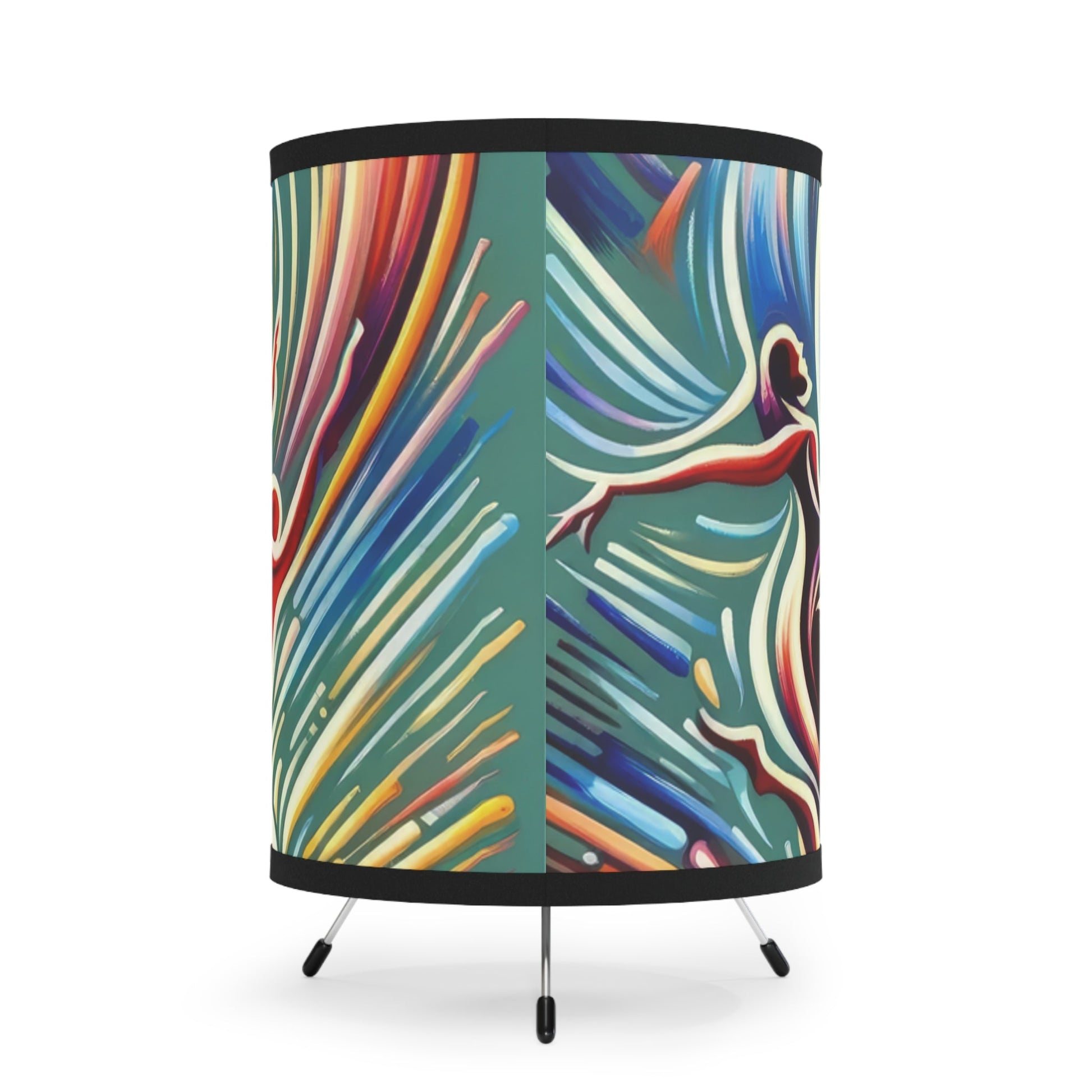 Choreographic Mindful Tachism Tripod Lamp with High-Res Printed Shade, US\CA plug - ATUH.ART