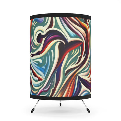 Choreographic Mindful Tachism Tripod Lamp with High-Res Printed Shade, US\CA plug - ATUH.ART