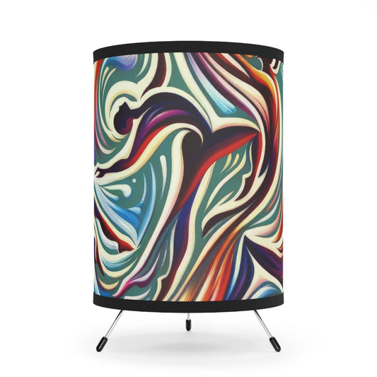 Choreographic Mindful Tachism Tripod Lamp with High-Res Printed Shade, US\CA plug - ATUH.ART