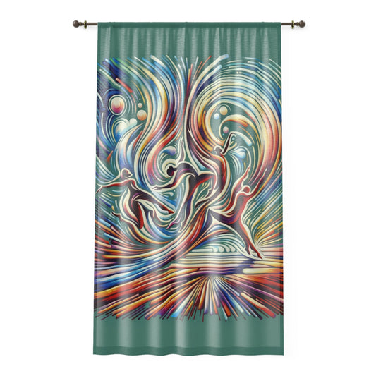 Choreographic Mindful Tachism Window Curtain - ATUH.ART