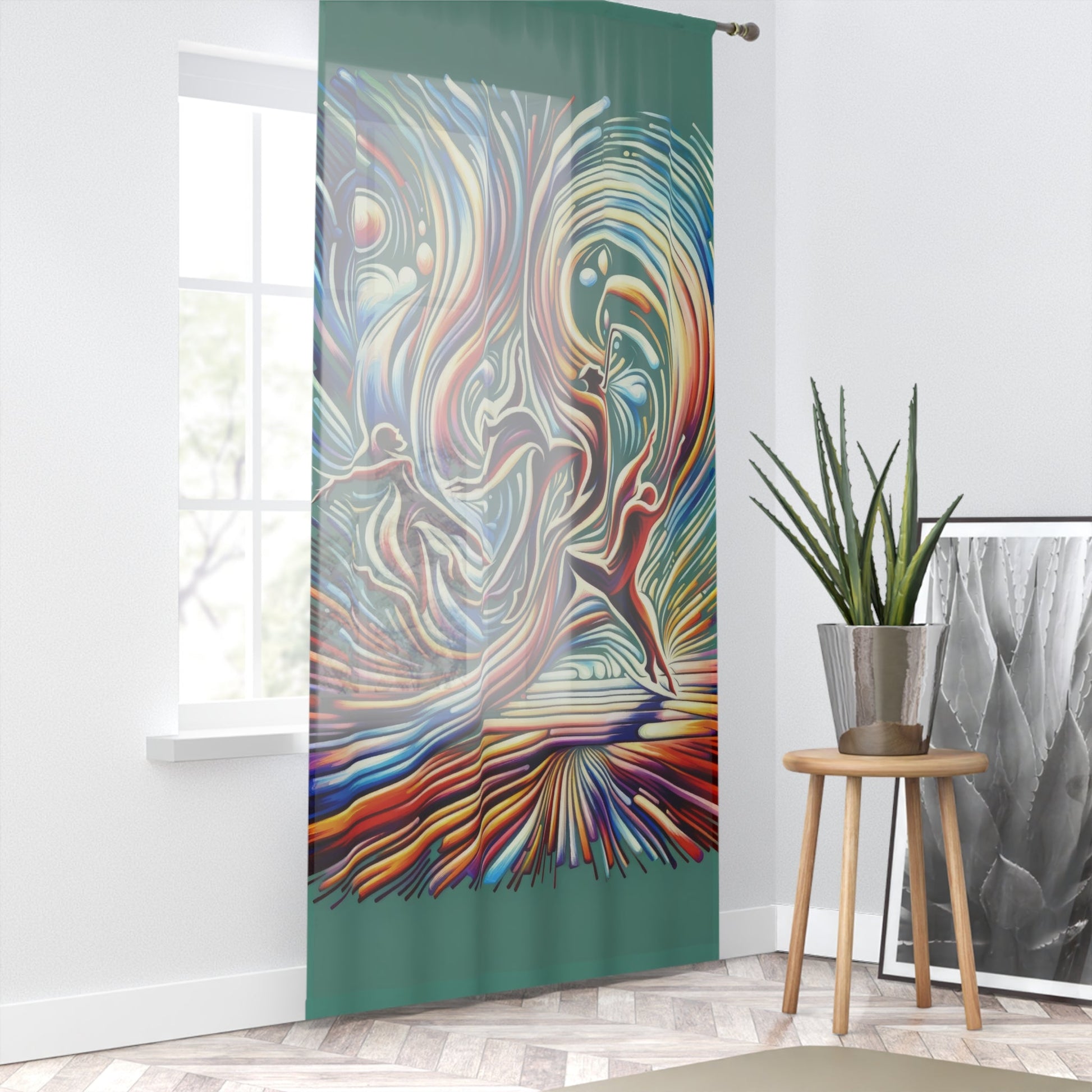 Choreographic Mindful Tachism Window Curtain - ATUH.ART