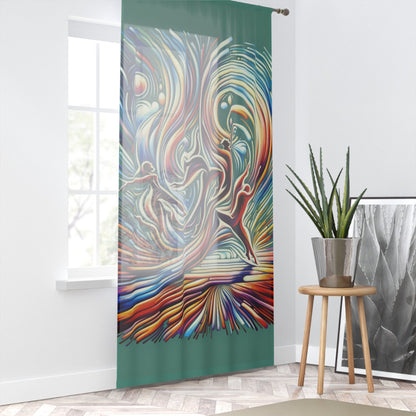 Choreographic Mindful Tachism Window Curtain - ATUH.ART