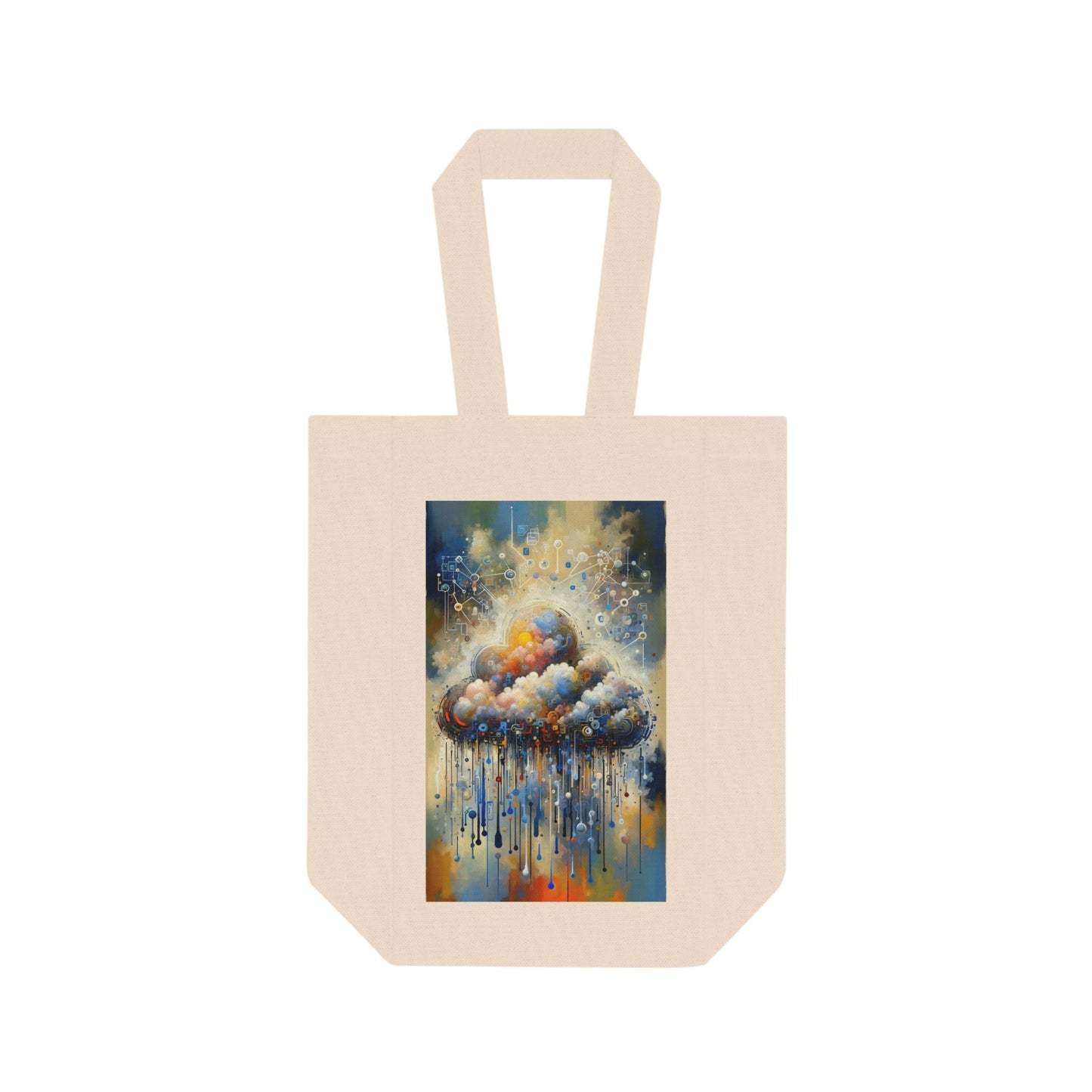 Cloud Community Crafting Double Wine Tote Bag - ATUH.ART