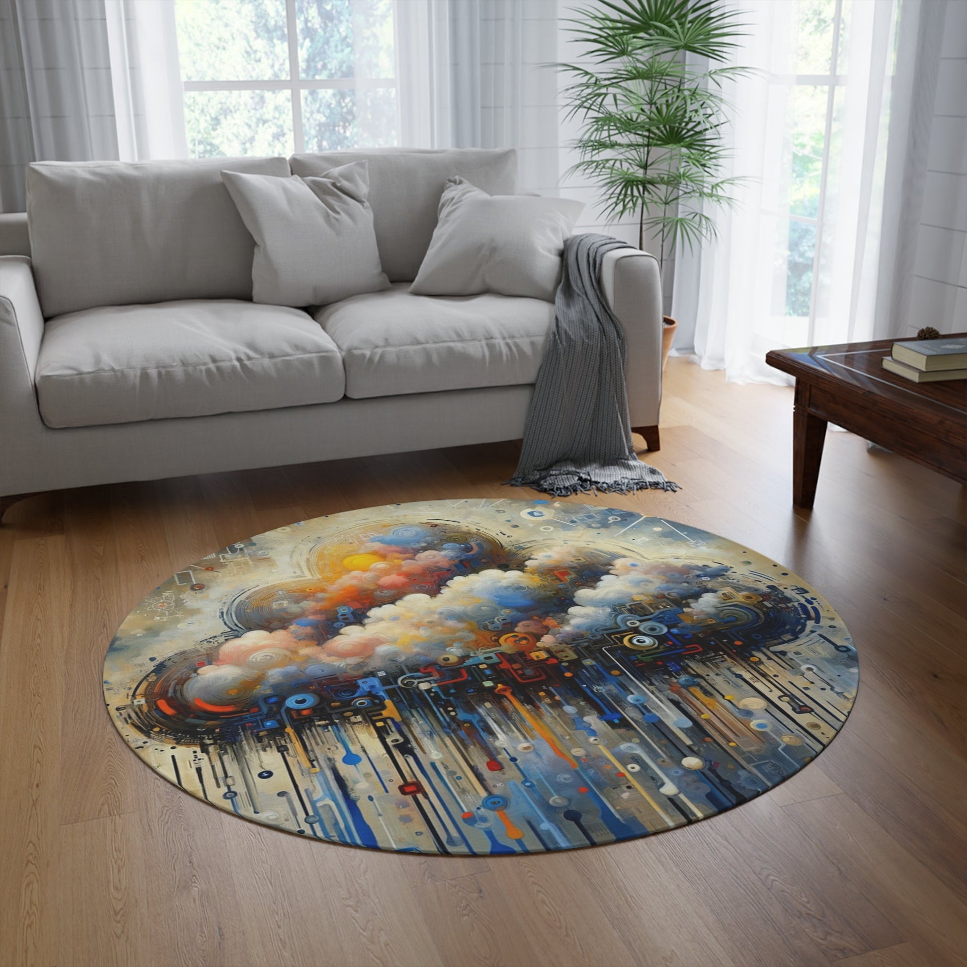 Cloud Community Crafting Round Rug - ATUH.ART