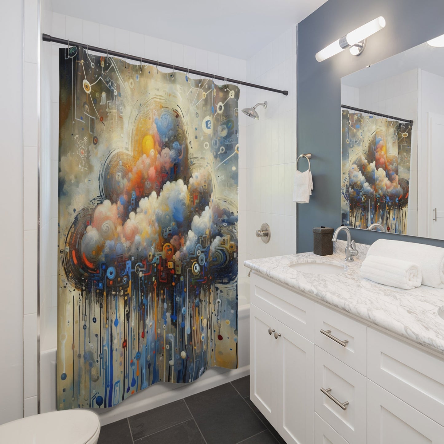 Cloud Community Crafting Shower Curtains - ATUH.ART