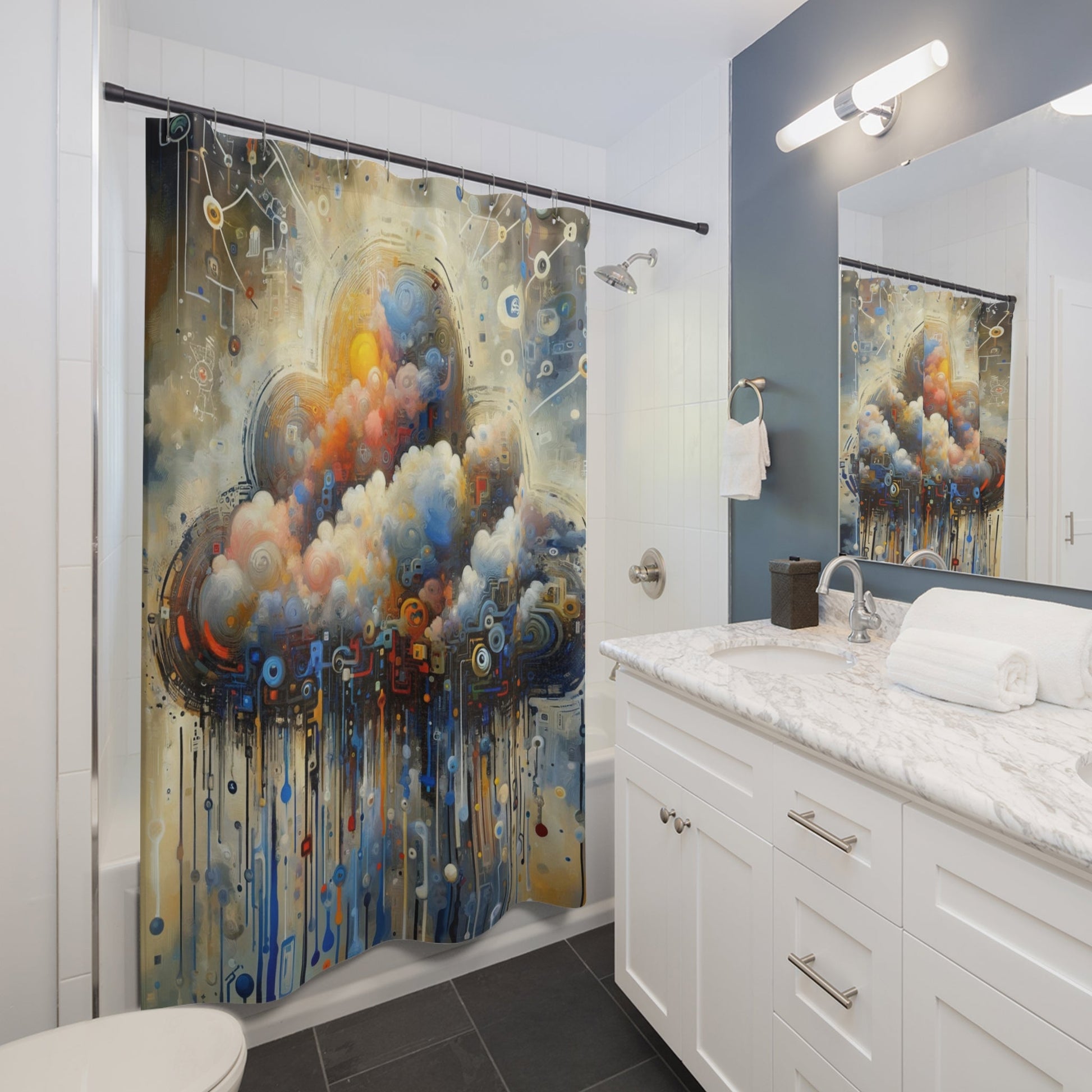 Cloud Community Crafting Shower Curtains - ATUH.ART